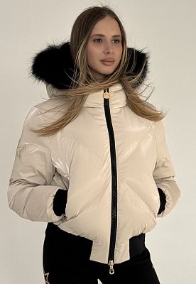 Превью Женская горнолыжная куртка Куртка горнолыжная HIGH SOCIETY Victoria Nebula Cream